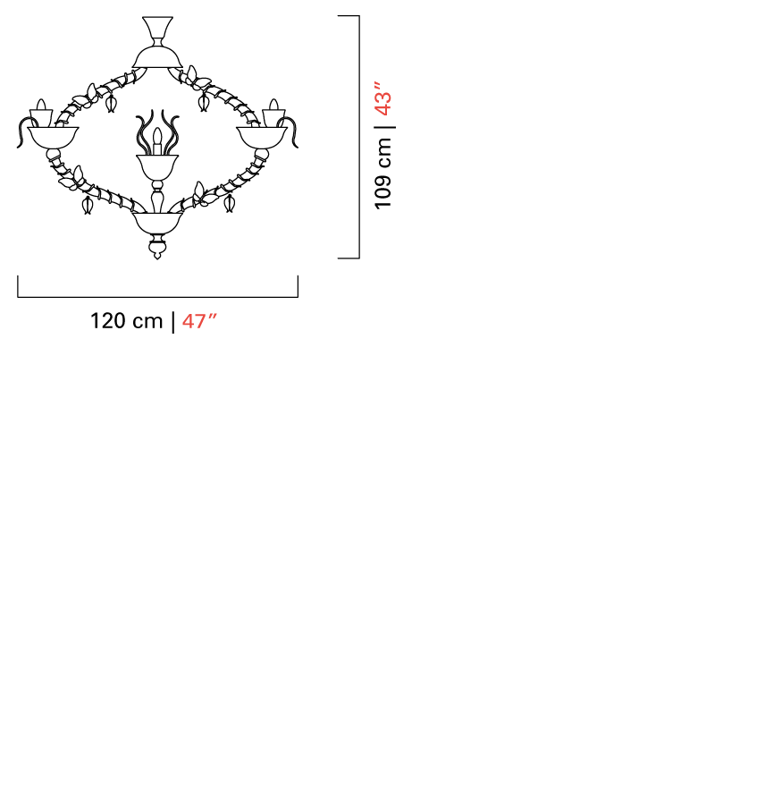 Технические данные и чертежи Люстра Adonis от Barovier Toso