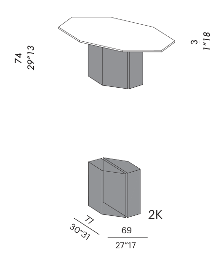 Технические данные и чертежи Стол Plinto Octagonal 2K с креслом LOLYTA от Meridiani