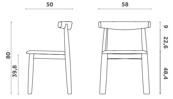 Технические данные и чертежи Обеденный стол Barry - стул Iola - стул Claretta Bold от производителя Miniforms