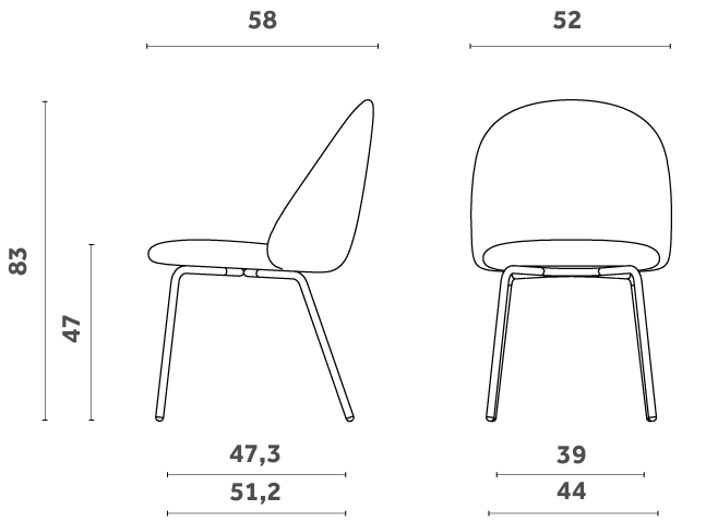 Технические данные и чертежи Круглый стол Illo Bistrot и стул Iola от фабрики Miniforms