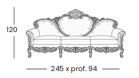Технические данные и чертежи Диван Plutone 8843 от фабрики Silik