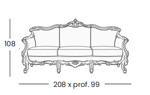 Технические данные и чертежи Диван в ткани оливкового цвета - Omero 8813 от фабрики Silik