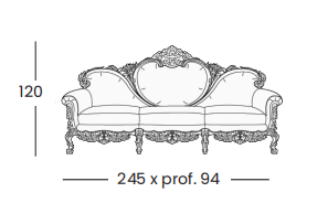 Технические данные и чертежи Диван  - Plutone 8843 от фабрики Silik