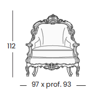 Технические данные и чертежи Кресло в горчичной ткани  - Mercurio 891 от фабрики Silik