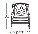 Технические данные и чертежи Кресло в стиле людовика XVI Silik - Bergere 8900/C