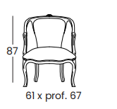 Технические данные и чертежи Кресло с пуфом для ног Poltroncina 1708, 1709 от фабрики  Silik