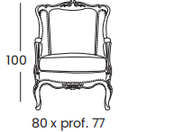 Технические данные и чертежи Кресло Bergere в стиле барокко от фабрики Silik 8901