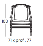 Технические данные и чертежи Кресло - фабрика Silik - коллекция Complementi