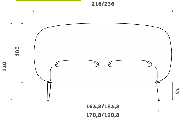 Технические данные и чертежи Кровать с овальным изголовьем модель Shiko Bed от фабрики Miniforms