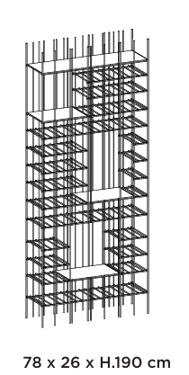 Технические данные и чертежи Модульный стеллаж для книг Metrica от фабрики Mogg