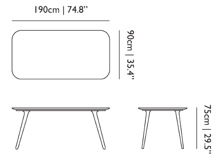 Технические данные и чертежи Мебель для гостиной Moooi - Zio Dining