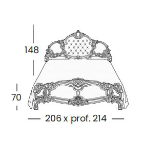 Технические данные и чертежи Кровать модель Pandora 7752 от фабрики Silik