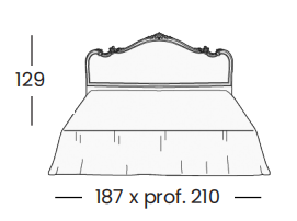 Технические данные и чертежи Двуспальная кровать - Asea 1702/I от фабрики Silik