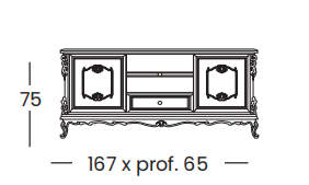 Технические данные и чертежи Тумба под TV Silik - Complementi