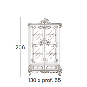 Технические данные и чертежи Витрина Alexandra 9961от фабрики Silik