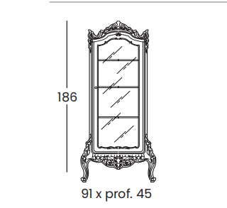 Технические данные и чертежи Одностворчатая витрина Silik - Vetrinette 550