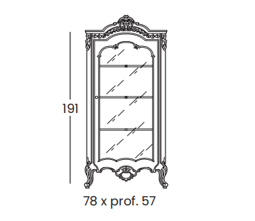 Технические данные и чертежи Витрина в стиле барокко Silik - Vetrinette