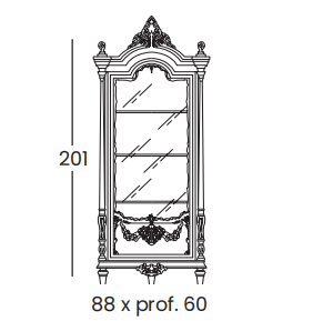 Технические данные и чертежи Витрина Complementi 520 - фабрика Silik