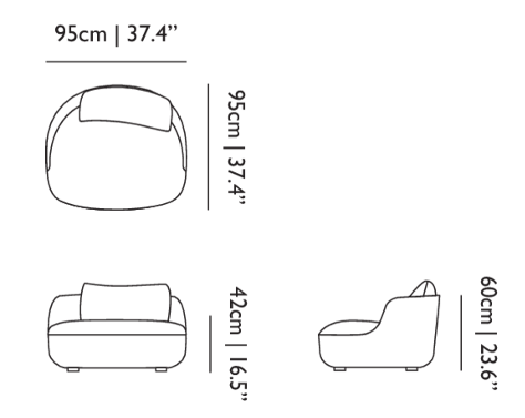 Технические данные и чертежи Кресло Moooi - Bart Swivel