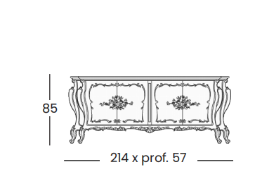 Технические данные и чертежи Буфет Dafne 941/B от фабрики Silik