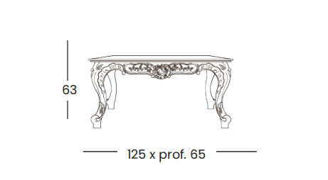 Технические данные и чертежи Золотой журнальный столик Silik - Ermes 8895