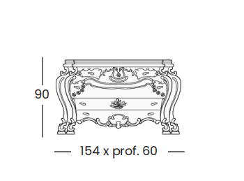 Технические данные и чертежи Комод Olimpia 796 и зеркало 795 от фабрики Silik
