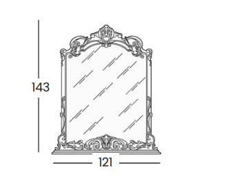 Технические данные и чертежи Комод Olimpia 796 и зеркало 795 от фабрики Silik