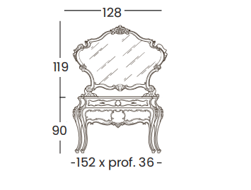 Технические данные и чертежи Комод на высоких ножках Silik - Iride 716