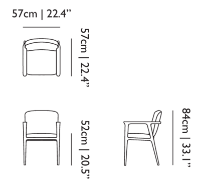 Технические данные и чертежи Стол со стульями Moooi - Zio Dining