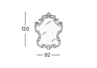 Технические данные и чертежи Комод с зеркалом - Asea от производителя Silik