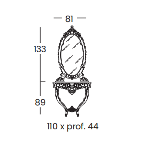 Технические данные и чертежи Консоль с зеркалом - Silik Complementi