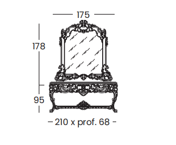 Технические данные и чертежи Консоль Арт.101 -  Complementi от фабрики Silik