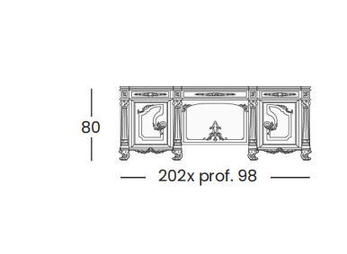 Технические данные и чертежи Письменный стол Giove 9925 и вращающееся кресло 9929 от фабрики Silik