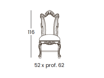 Технические данные и чертежи Стул Alexandra 9967 от фабрики Silik