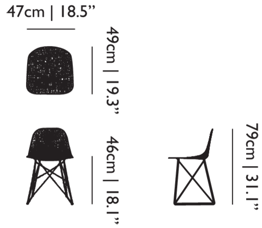 Технические данные и чертежи Стул модель Carbon Chair от фабрики Moooi