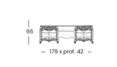 Технические данные и чертежи Туалетный столик Pandora 7757 от фабрики Silik