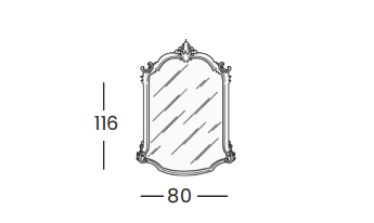 Технические данные и чертежи Зеркало в золотой резной раме Silik - Asea 1705