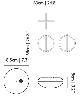 Технические данные и чертежи Подвесные светильники Luminora Light от фабрики Moooi