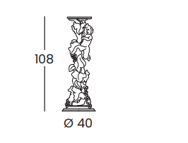 Технические данные и чертежи Подставка под цветы с мраморной столешницей Silik - Accessories