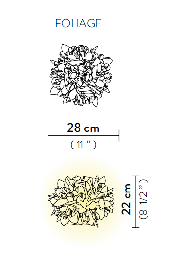 Технические данные и чертежи Лампа в форме букета цветов беспроводная на аккумуляторе Slamp - Veli