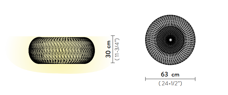 Технические данные и чертежи Светильник в форме переплетенной корзины с глянцевым эффектом Slamp - Kalatos