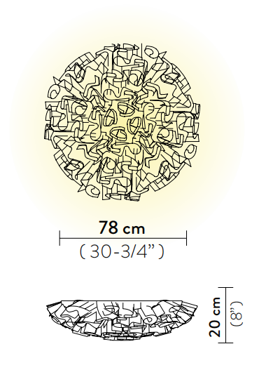 Технические данные и чертежи Светильник в форме лепестков из материала Lentiflex Slamp - Veli