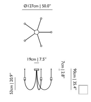 Технические данные и чертежи Люстра Gravity от фабрики Moooi