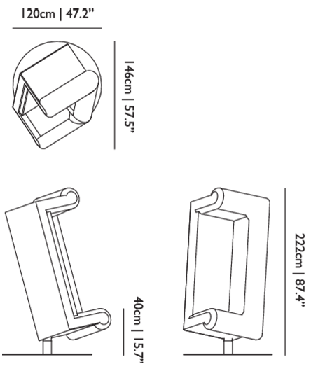 Технические данные и чертежи Кожаный диван Charleston от фабрики Moooi