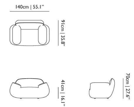 Технические данные и чертежи Кресло Big George от фабрики Moooi