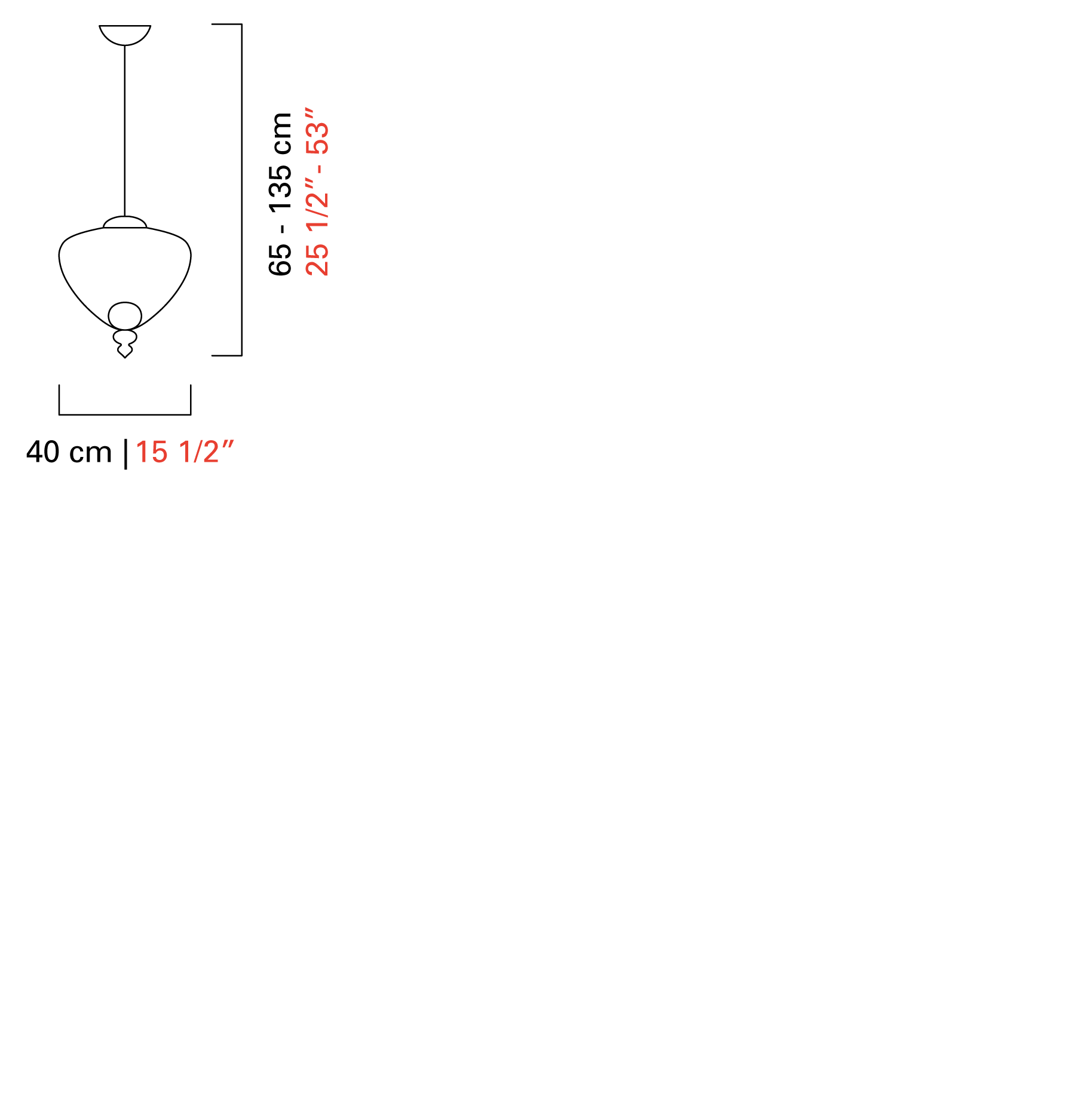 Технические данные и чертежи Подвесной светильник Padma от фабрики Barovier&Toso