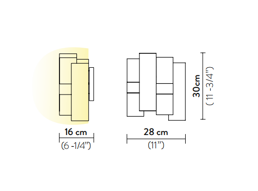 Технические данные и чертежи Настенный светильник La Lollo от фабрики Slamp