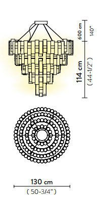 Технические данные и чертежи Люстра  модель  La Lollo XL от фабрики Slamp