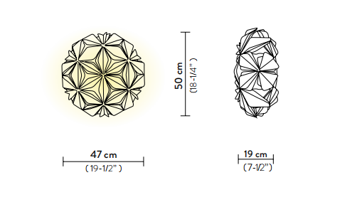 Технические данные и чертежи Потолочные Светильники - La Vie от фабрики  Slamp