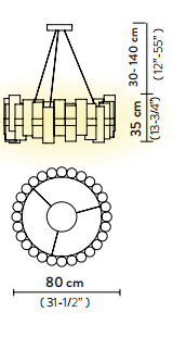 Технические данные и чертежи Люстра модель La Lollo от фабрики Slamp